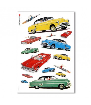VEHICLES-0002. Carta di riso veicoli per decoupage.