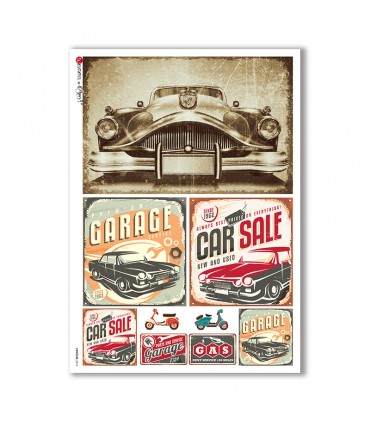 VEHICLES-0016. Carta di riso veicoli per decoupage.