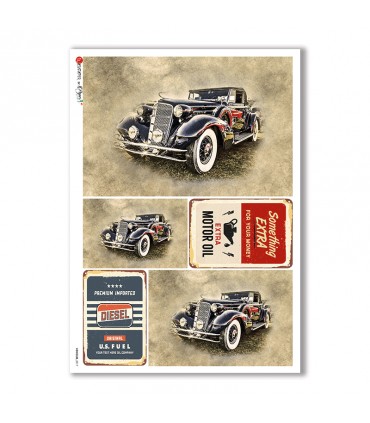 VEHICLES-0017. Vehicles Rice Paper for decoupage.