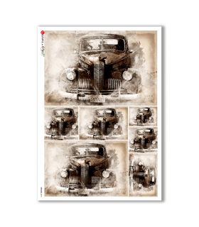 VEHICLES-0018. Carta di riso veicoli per decoupage.