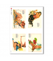 PINUP-0001. Carta di riso pin-up per decoupage.