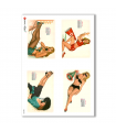 PINUP-0003. Carta di riso pin-up per decoupage.