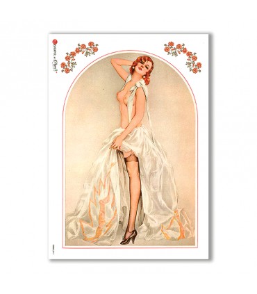 PINUP-0011. Carta di riso pin-up per decoupage.