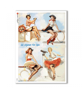 PINUP-0013. Pin-Up Rice Paper for decoupage.