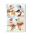 PINUP-0013. Carta di riso pin-up per decoupage.