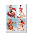 PINUP-0014. Carta di riso pin-up per decoupage.