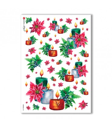 CHRISTMAS-0092. Carta di riso Natale per decoupage.
