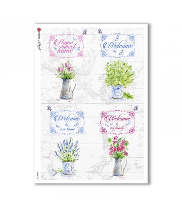 SHABBY-0007. Carta di riso shabby per decoupage.