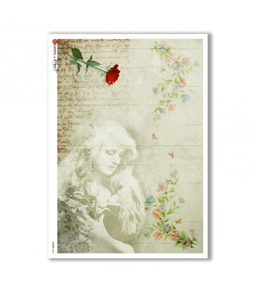 SHABBY-0008. Carta di riso shabby per decoupage.