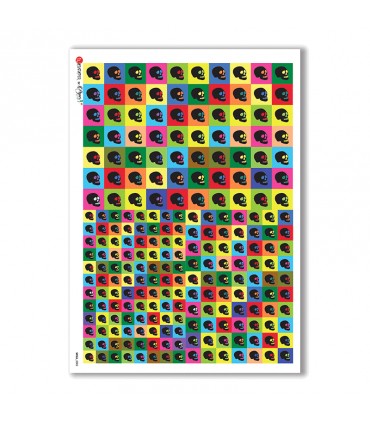 SKULL-0002. Carta di riso teschi per decoupage.