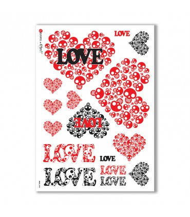 SKULL-0004. Carta di riso teschi per decoupage.