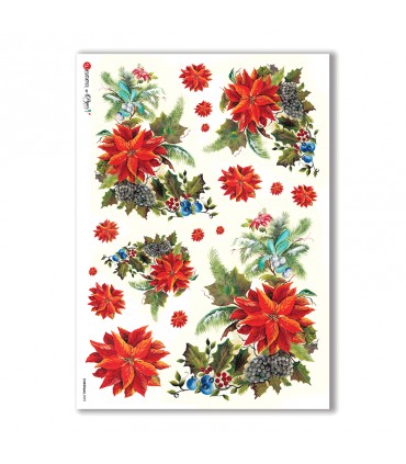CHRISTMAS-0093. Carta di riso Natale per decoupage.