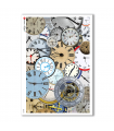 TIME-0005. Carta di riso orologi per decoupage.