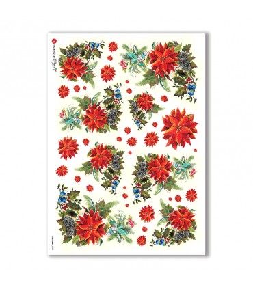 CHRISTMAS-0094. Carta di riso Natale per decoupage.