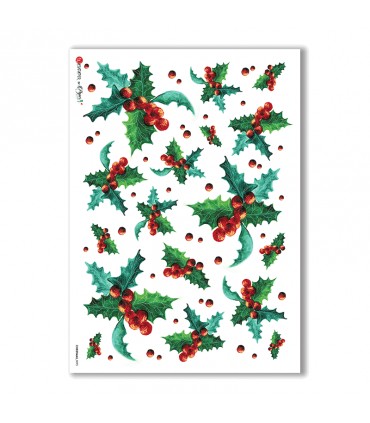 CHRISTMAS-0095. Carta di riso Natale per decoupage.