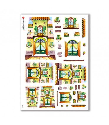 TILES-0014. Papel de Arroz azulejos para decoupage.