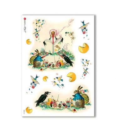 TALES-0002. Carta di riso fiabe per decoupage.