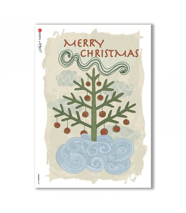 CHRISTMAS-0099. Carta di riso Natale per decoupage.