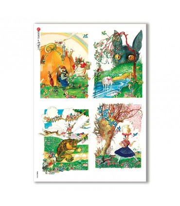 TALES-0024. Carta di riso fiabe per decoupage.
