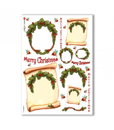 CHRISTMAS-0100. Carta di riso Natale per decoupage.
