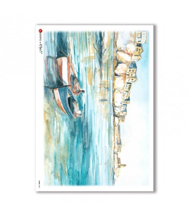 VIEWS-0003. Carta di riso paesaggi per decoupage.