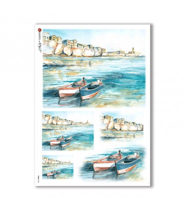 VIEWS-0004. Carta di riso paesaggi per decoupage.