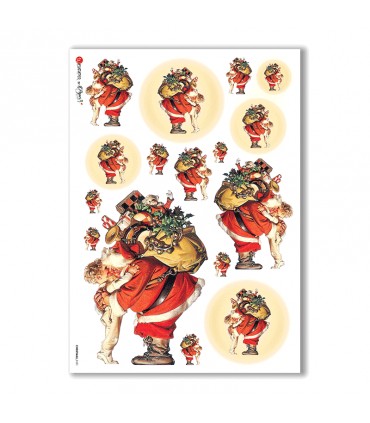 CHRISTMAS-0101. Carta di riso Natale per decoupage.
