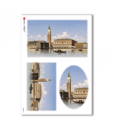 VIEWS-0012. Carta di riso paesaggi per decoupage.