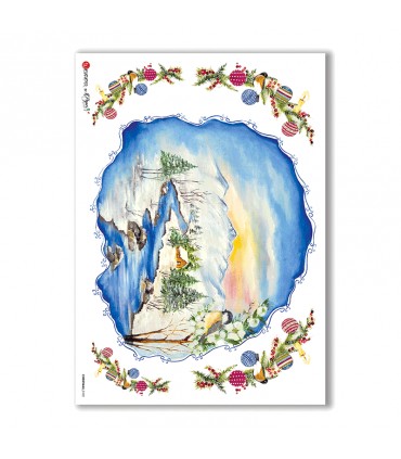 CHRISTMAS-0102. Carta di riso Natale per decoupage.