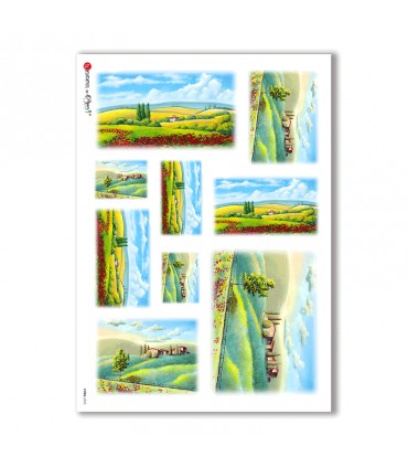 VIEWS-0023. Carta di riso paesaggi per decoupage.