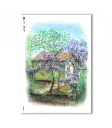 VIEWS-0039. Carta di Riso paesaggi per decoupage