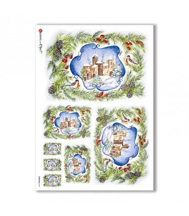 CHRISTMAS-0105. Christmas Rice Paper for decoupage.