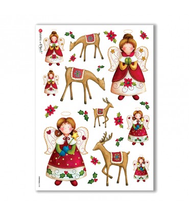CHRISTMAS-0108. Carta di riso Natale per decoupage.