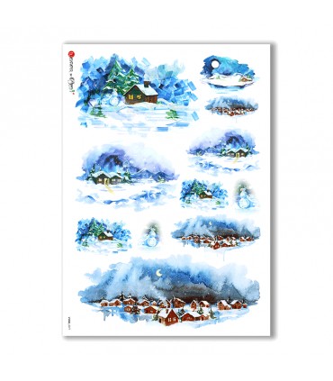 VIEWS-0077. Carta di Riso paesaggi per decoupage