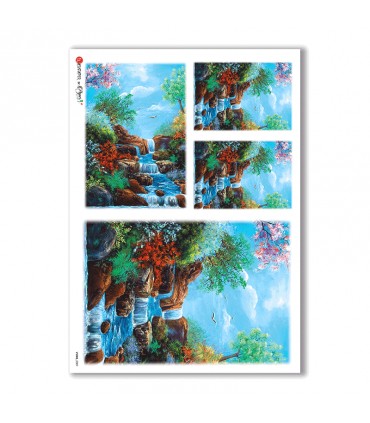 VIEWS-0089. Carta di Riso paesaggi per decoupage