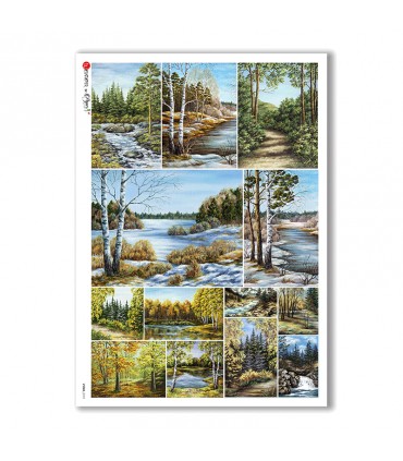 VIEWS-0101. Carta di Riso paesaggi per decoupage