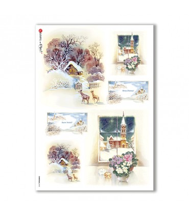 CHRISTMAS-0113. Christmas Rice Paper for decoupage.