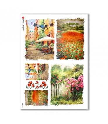 VIEWS-0113. Papel de Arroz paisajes para decoupage.