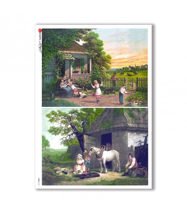 VIEWS-0118. Carta di Riso paesaggi per decoupage