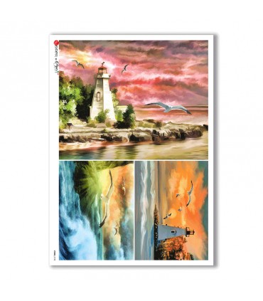 VIEWS-0133. Carta di Riso paesaggi per decoupage