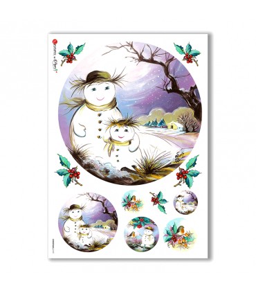 CHRISTMAS-0119. Carta di riso Natale per decoupage.
