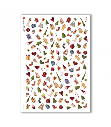 CHRISTMAS-0122. Carta di riso Natale per decoupage.