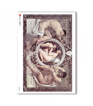 ARTWORK-0073. Papel de Arroz obras de arte para decoupage.