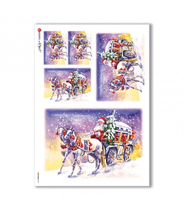 CHRISTMAS-0127. Carta di riso Natale per decoupage.