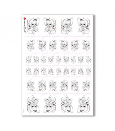 BABY-0062. Carta di riso bambini per decoupage.