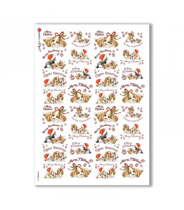 CHRISTMAS-0281. Carta di riso vittoriana Natale per decoupage.