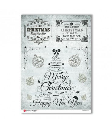 CHRISTMAS-0285. Carta di riso vittoriana Natale per decoupage.