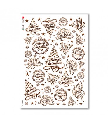 CHRISTMAS-0297. Carta di riso vittoriana Natale per decoupage.