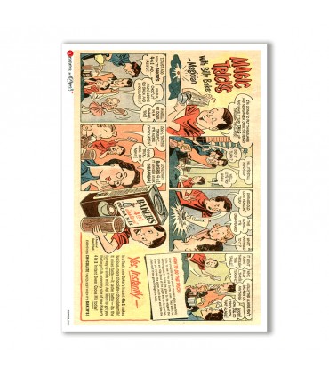 COMICS-0020. Carta di riso fumetti per decoupage.