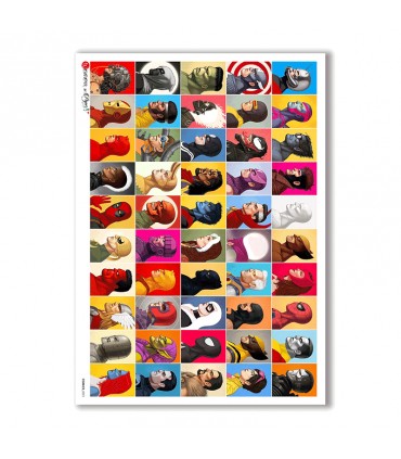 COMICS-0021. Papel de Arroz comics para decoupage.